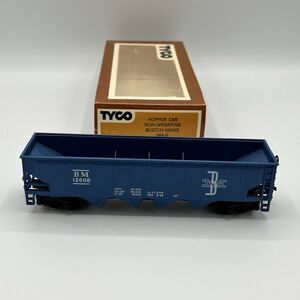 Vintage HO TYCO: BOSTON & MAINE 4-Bay Open Hopper Car BM 12608 In Box